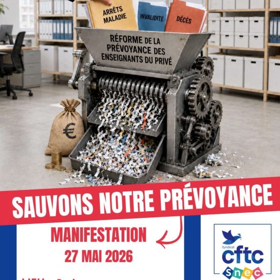 Déouvrez l'actualité de CFTC IDF : MANIFESTATION SNEC CFTC MERCREDI 27 MAI 2026 14h - 16h